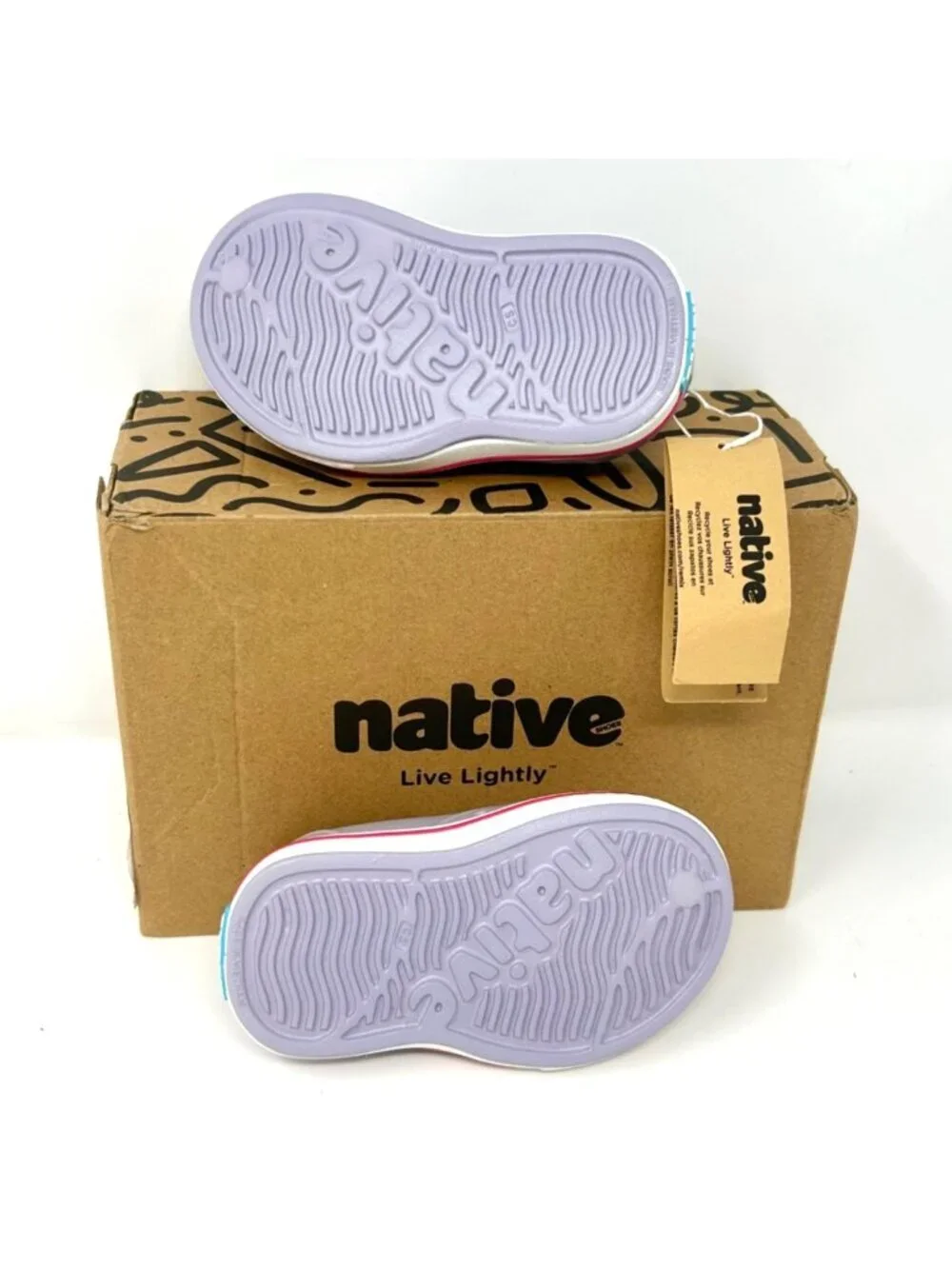 Native Shoes Miles Slip-On Future Purple Shell White Toddler C5 Lightweight EVA